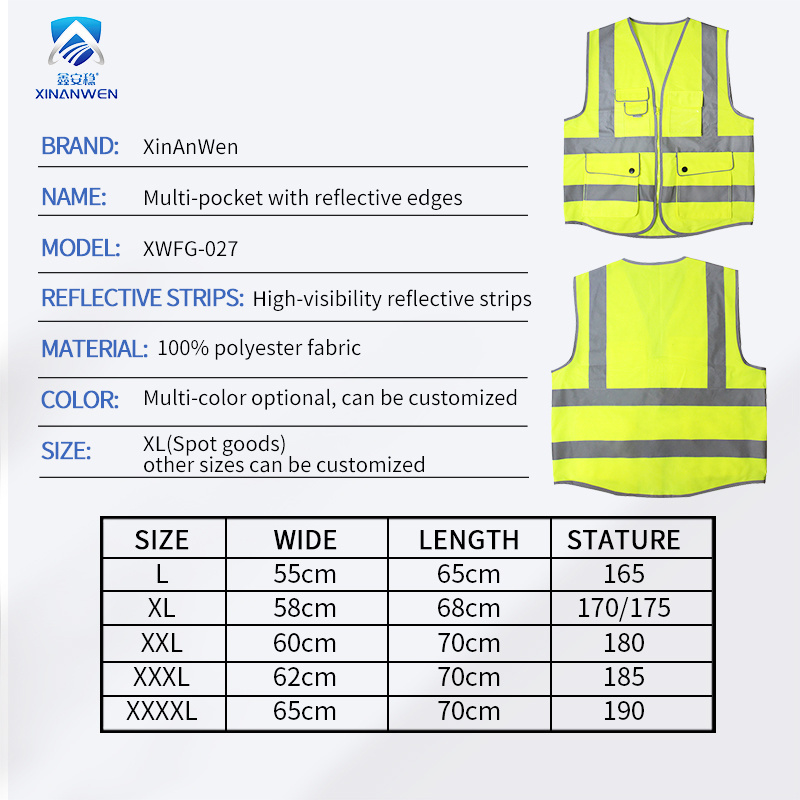 Leader High visibility reflective safety vest for outdoor construction sleeveless work jacket, safety reflective clothing