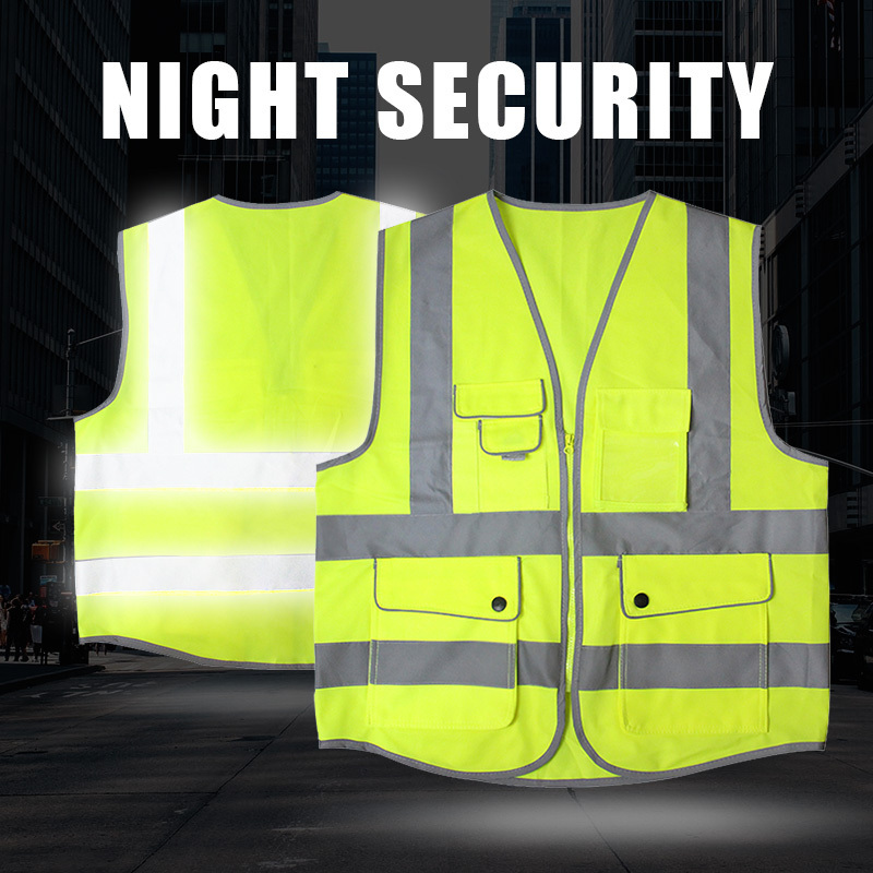 Leader High visibility reflective safety vest for outdoor construction sleeveless work jacket, safety reflective clothing