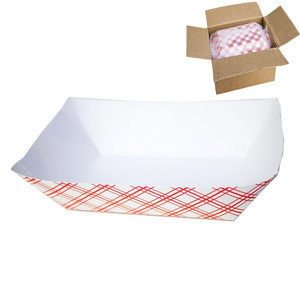 Disposable Paper Food Tray for Carnivals, Fairs, Festivals, and Picnics. Holds Nachos, Fries, Hot Corn Dogs, and More! - 2.5-Pou