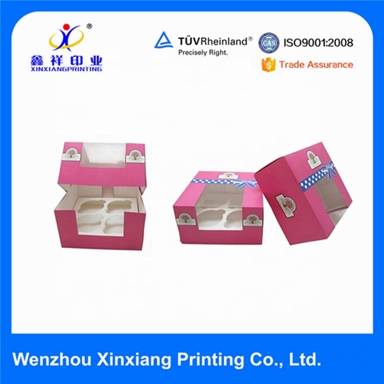 Lovely Gable Handle Paper Food Cake Boxes Packaging Cake Box With Window