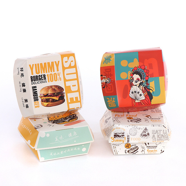 Disposable Burger Box Wholesale Takeaway French Fries Box Fried Chicken / Chicken Nuggets Chicken Popcorn Box