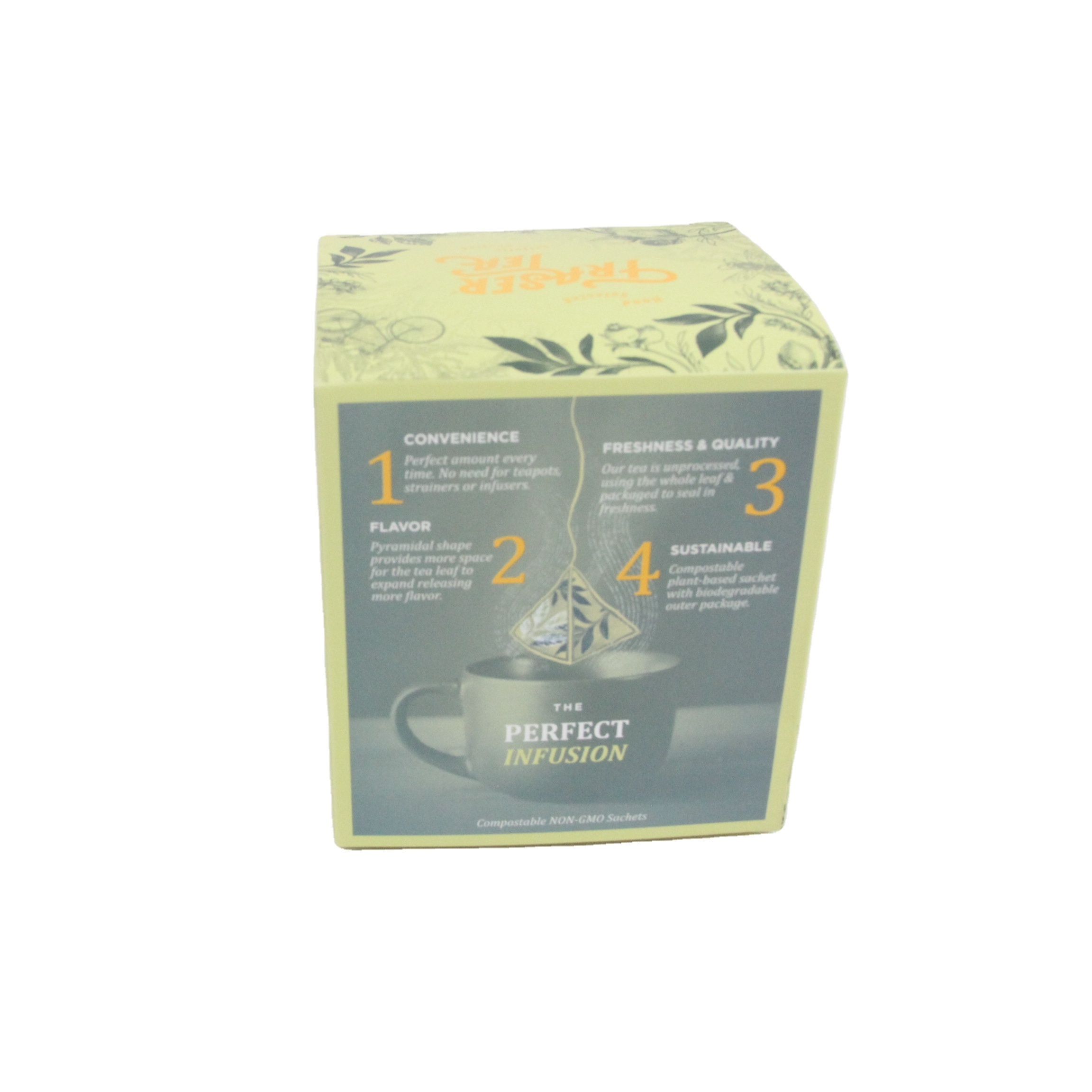 Custom Full Color Tuck Folding Paper Package Tea Boxes Packaging