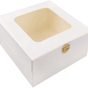 24pcs 10x10x5 Inches White Bakery Boxes with Window Cake Box for Pastries, Cookies, Pie, Cupcakes