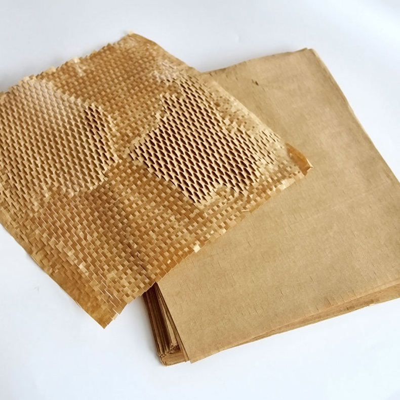 Recyclable Kraft Wrapping Paper Cushioning Honeycomb Packing Paper Sheet For Moving Breakables Or Shipping