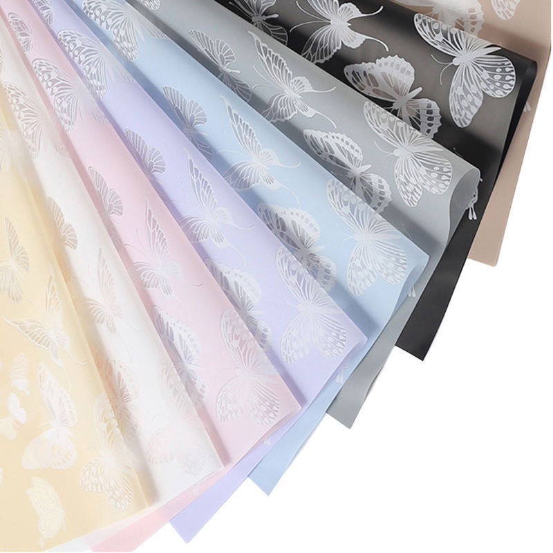 Butterfly Dance Jelly Film High-grade Waterproof Flower Wrapping Paper Bouquet Packaging Material