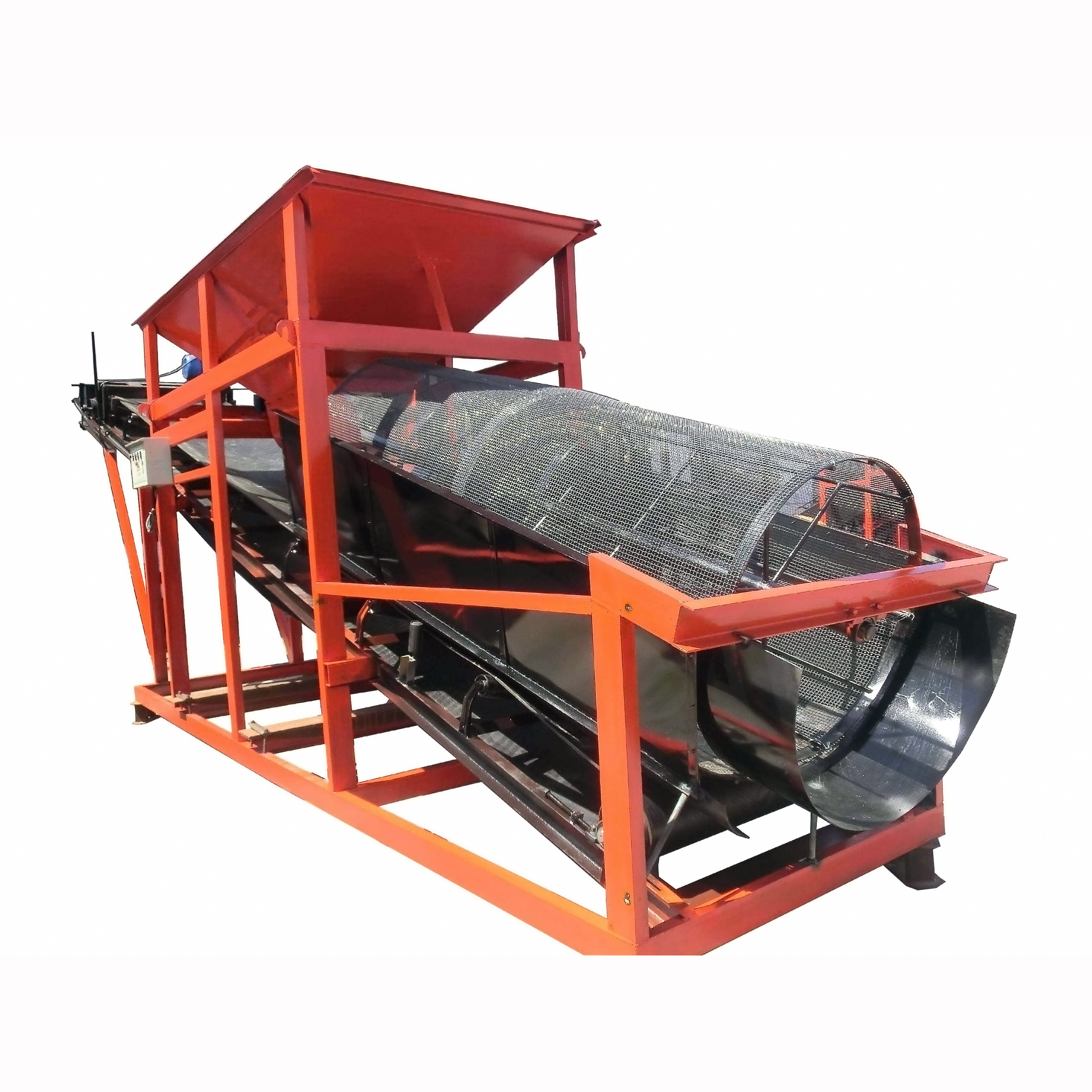 Small Rotating Drum Sieve Palm Kernel Shell Trommel Screen Sieving Separator Machine