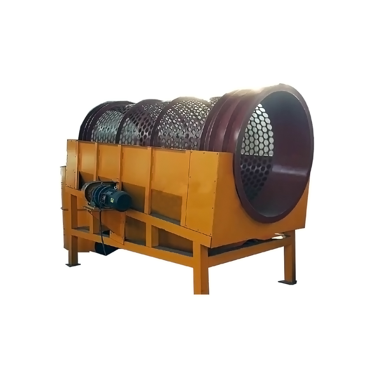 Small Rotating Drum Sieve Palm Kernel Shell Trommel Screen Sieving Separator Machine