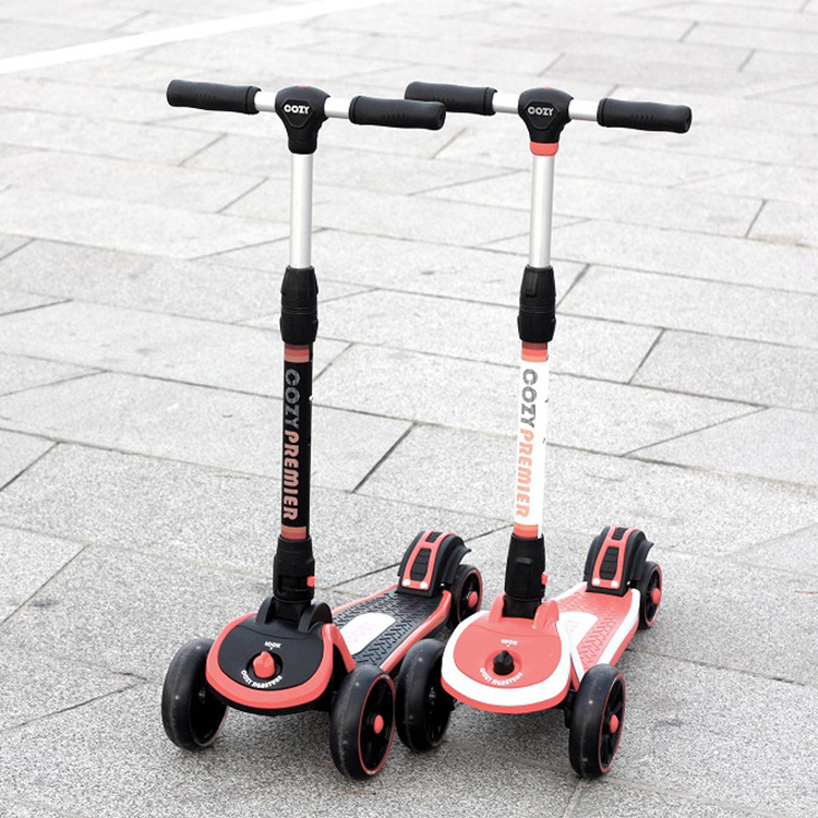 Kick Scooter for Kids with 3 Big Light Up Wheels Lean to Steer Height Wheel Scooter for Boys Girls Toddler