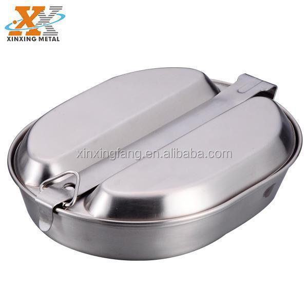 Factory Direct Stainless Steel Mess Tin Egg Shape Mess Kit Lunch Box