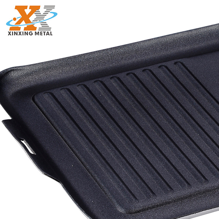 High Quality Camping Cookware Black Non Stick Aluminum Flat Grill Pan