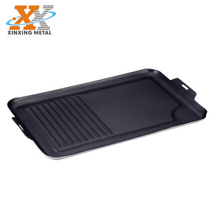 High Quality Camping Cookware Black Non Stick Aluminum Flat Grill Pan