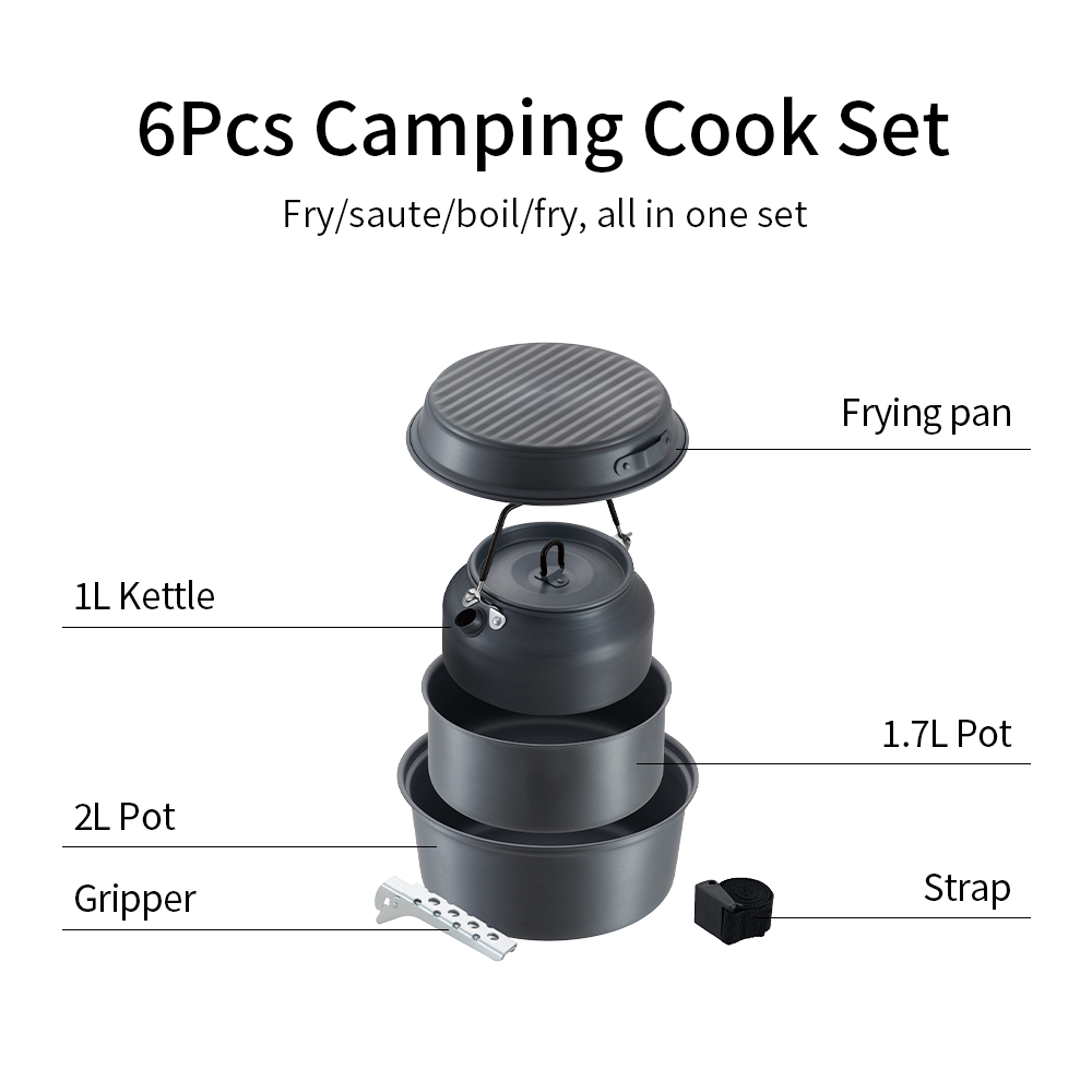 Customized Tableware Hiking Cookware Sets Nonstick Aluminum Cast Iron Camping Cookware Pot