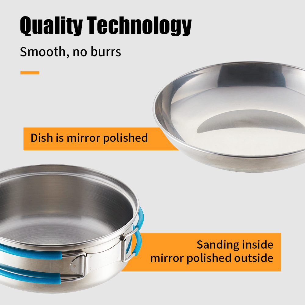 Wholesale Stainless Steel Camping Cookware Portable Cooking Pot Cookware Mess Kit Cooking Set