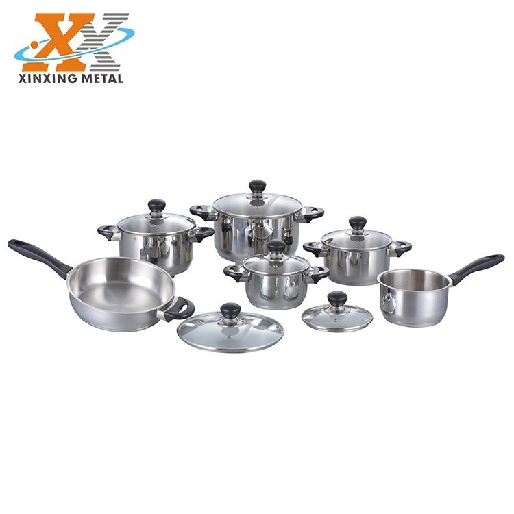 Hot Selling Kitchen Living 12 Piece Nonstick Stainless Steel Cookware