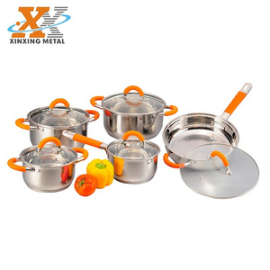 Good Quality German Style Luxury 10 PCS Stainless Steel Cookware With Handles