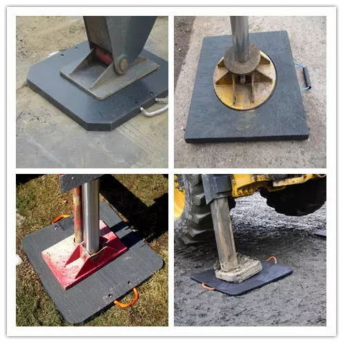 anti slip UHMW polyethylene crane outrigger pads with handle concrete pump truck plate