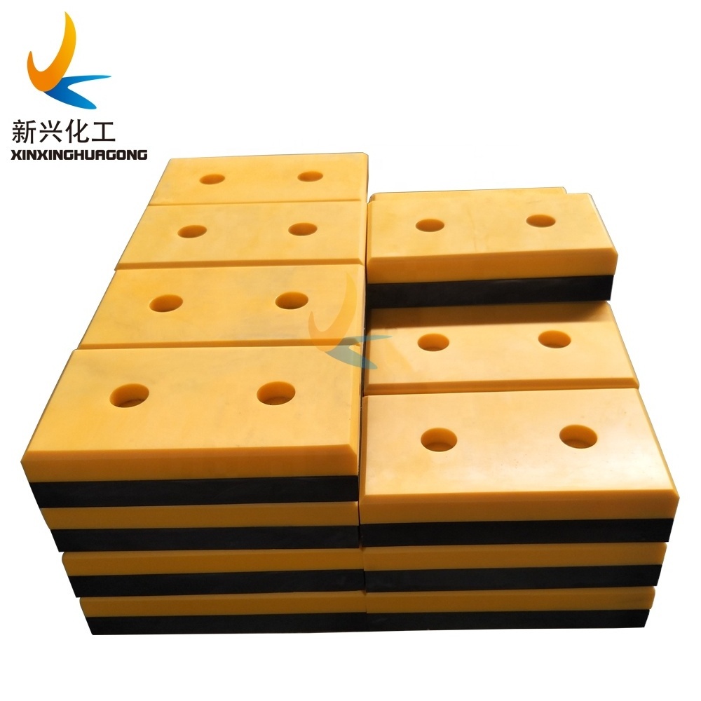 uhmwpe Sliding UHMW PE dock bumper pads warehouse rubber pads loading dock bumper 500 factory Yellow UHMWPE Dock Bumper block