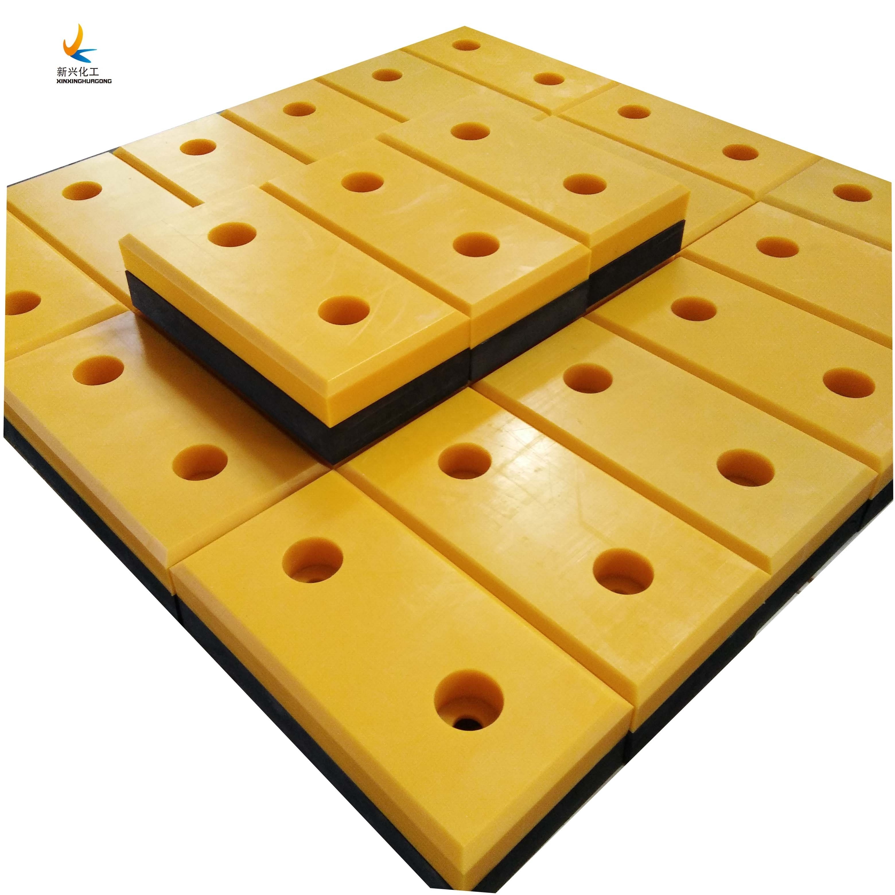 uhmwpe Sliding UHMW PE dock bumper pads warehouse rubber pads loading dock bumper 500 factory Yellow UHMWPE Dock Bumper block