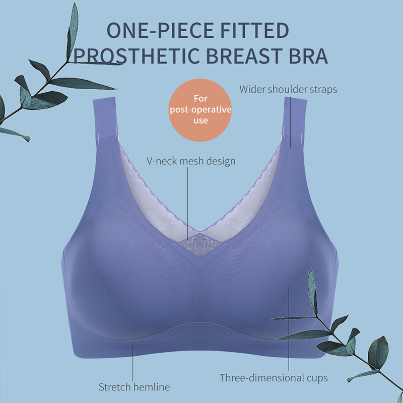 Hot-selling 2082 Prosthesis Bra with Big Open Inserting Pockets Breast Form Bra For Woman Underwear