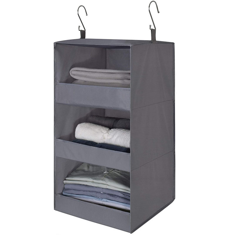 New arrival Collapsible Hanging Closet Shelves Durable Hanging Organizer for Closet and RV 3 Shelf Hanging Closet Organizer