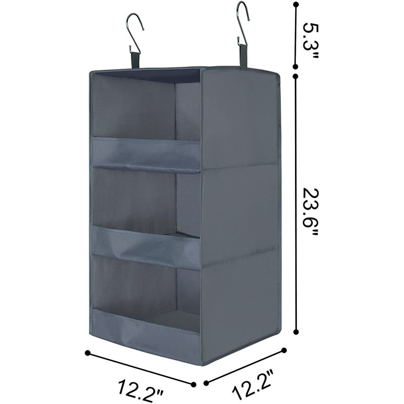 New arrival Collapsible Hanging Closet Shelves Durable Hanging Organizer for Closet and RV 3 Shelf Hanging Closet Organizer