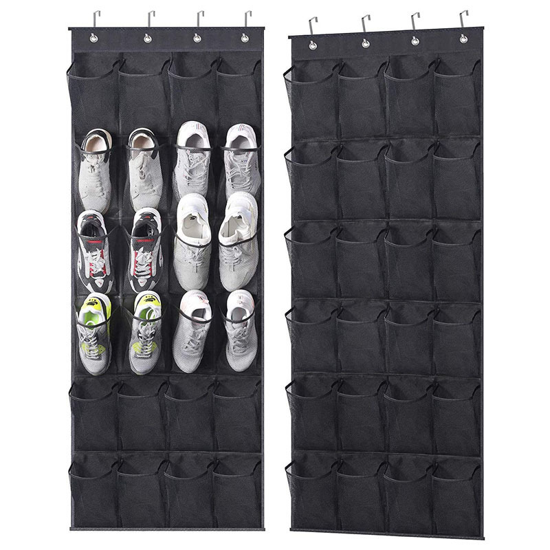 Over The Door Shoe Rack 24 Large Mesh Pockets Door Shoe Organizer Hanging for Closet Shoe Holder Storage Bags 2 Pack