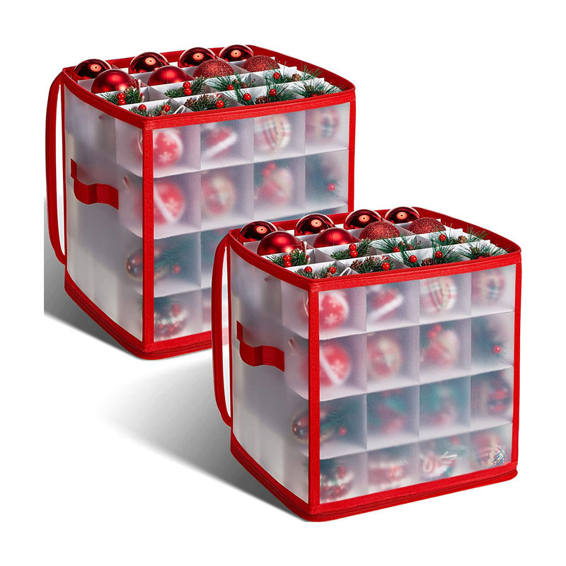 Christmas Ornament Storage Container with Zippered Closure Dividers 128 Compartment Storage Box Christmas Ornament Box