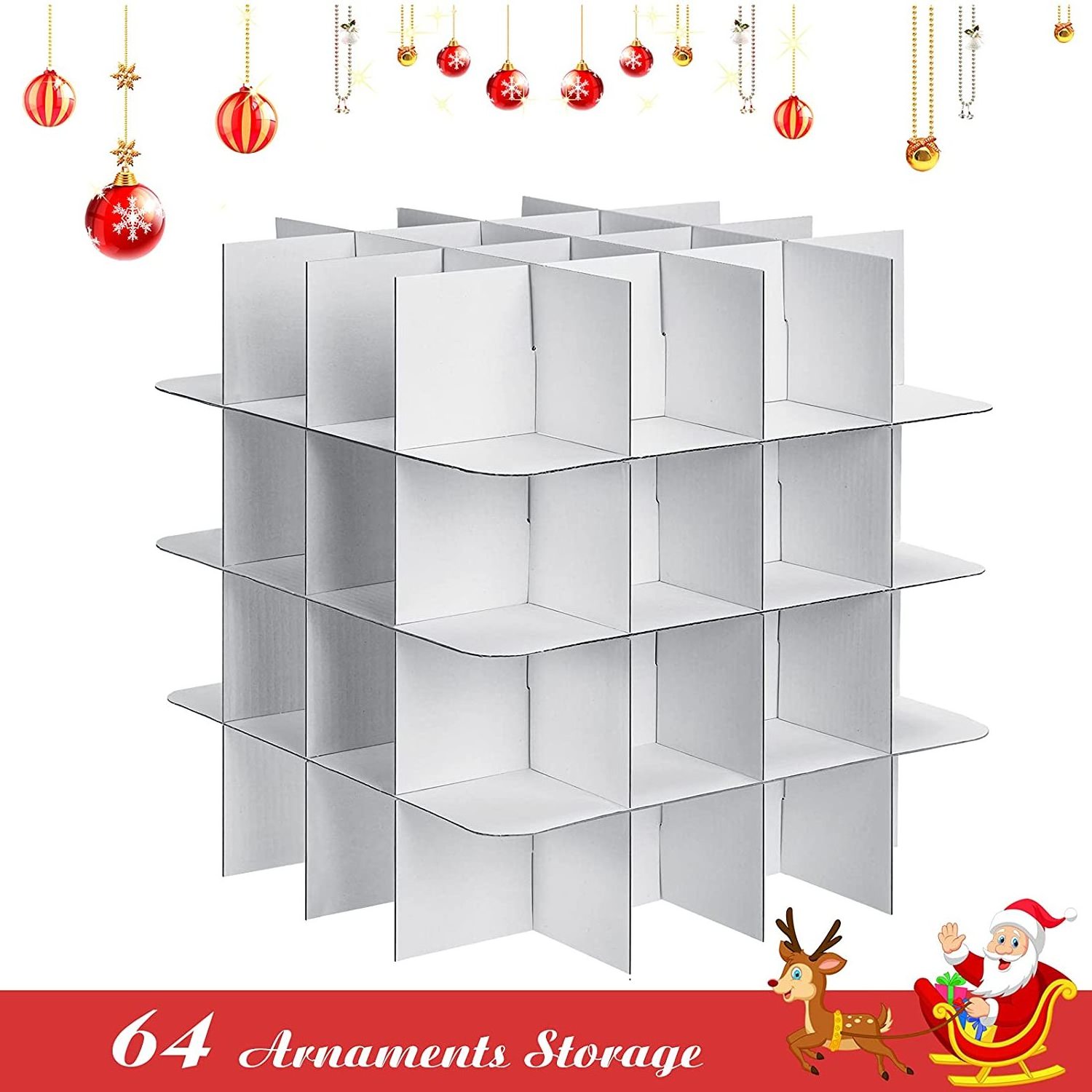 Christmas Ornament Storage Container with Zippered Closure Dividers 128 Compartment Storage Box Christmas Ornament Box