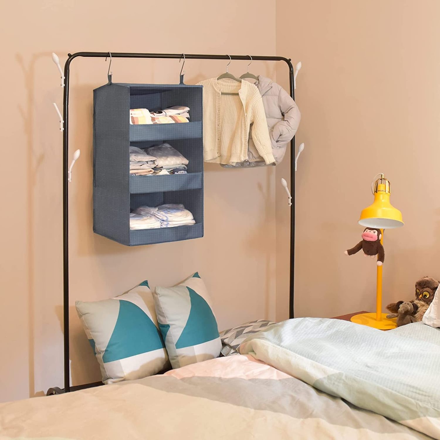 High quality Hanging Closet Organizer Collapsible Hanging Closet Shelves Washable And Removable Hanging Organizer for Closet