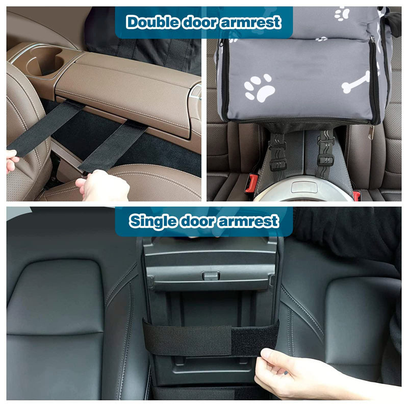 Dog Car Seat Center Console Dog Car Seat on Car Armrest with Safety Tethers  Dog Cat Booster Seat for Small Pets