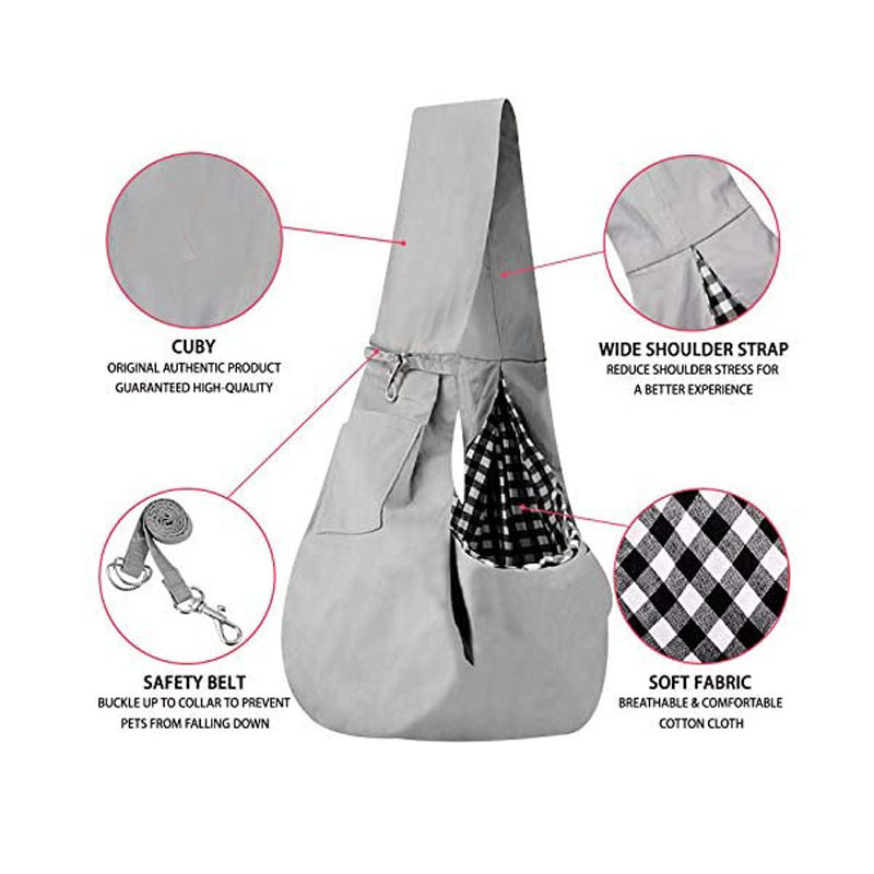 OEM Factory Hands Free Reversible Pet Papoose Bag Durable Dog and Cat Sling Carrier Soft Pouch and Tote bag Design