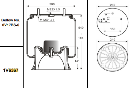 Factory direct sale hot sale W01-M-58-6367 air spring balloon truck air suspension spring air spring manufacturer