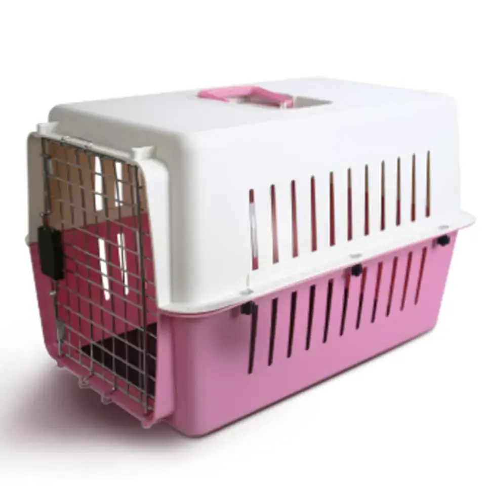 Travel cat dog pet flight case folding portable pet travel carrier cat plastic cage pet kennel