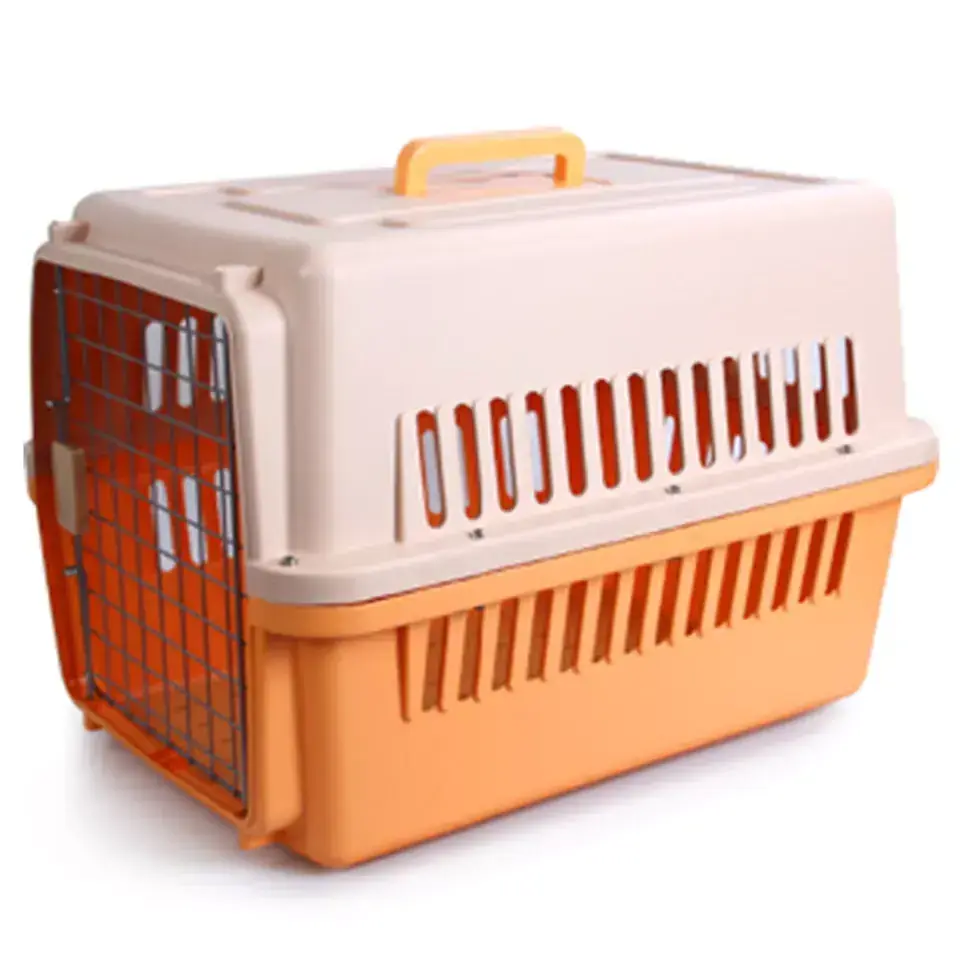 Travel cat dog pet flight case folding portable pet travel carrier cat plastic cage pet kennel