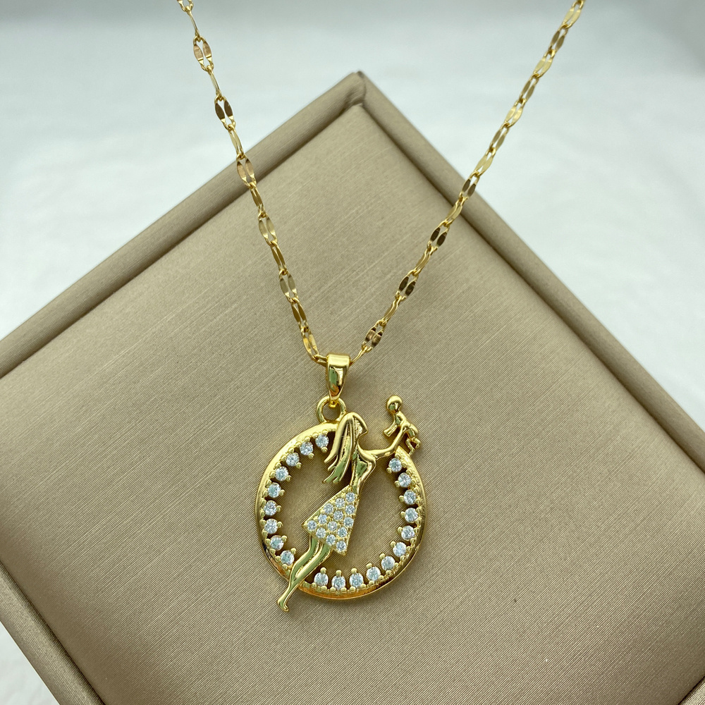 Factory Custom Cheap Good Price Gold Filled Stainless Steel Necklace for Women Butterfly  Pendant With Cubic Zircon