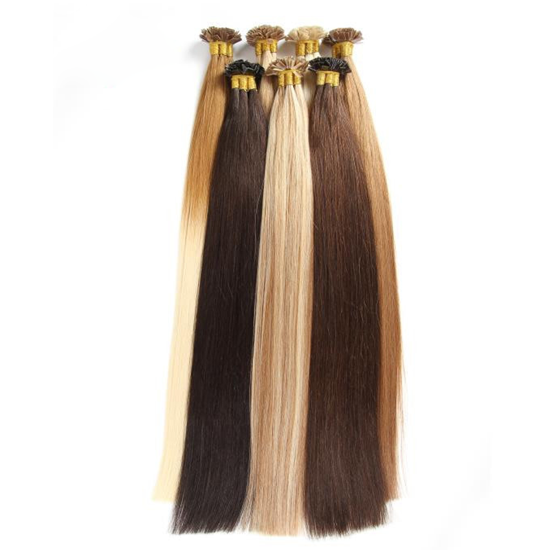 Pre bonded Double Drawn Remy Human Hair U tip/Flat tip/I tip Hair Extensions Italian Keratin Flat Tip Hair Extension