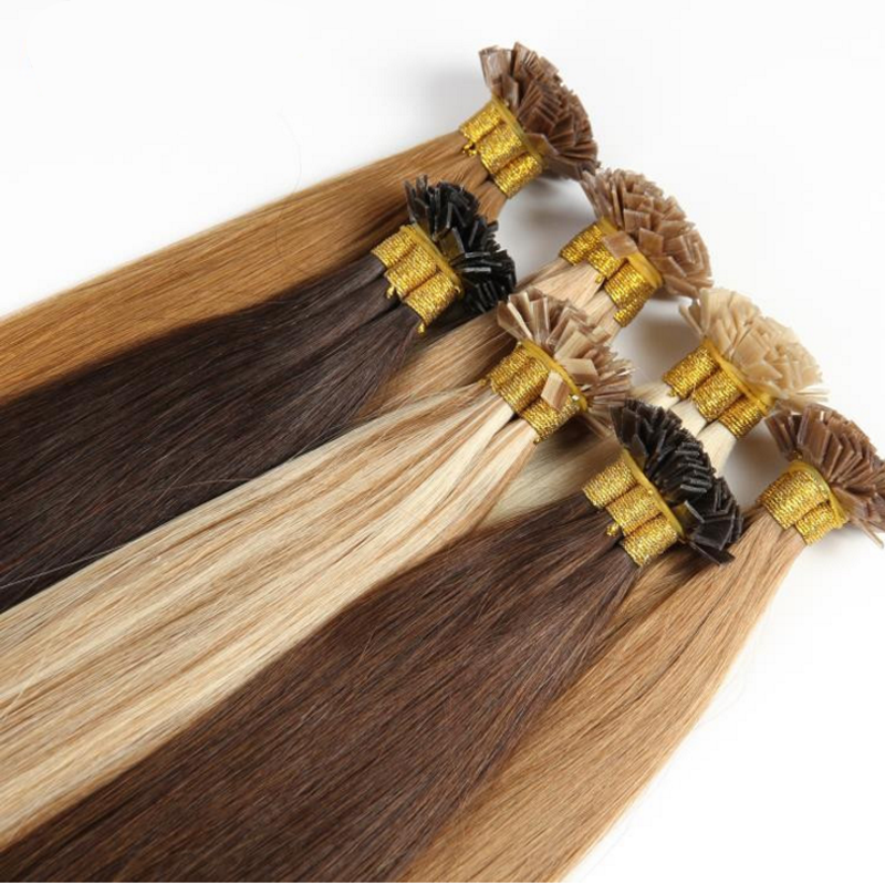 Pre bonded Double Drawn Remy Human Hair U tip/Flat tip/I tip Hair Extensions Italian Keratin Flat Tip Hair Extension