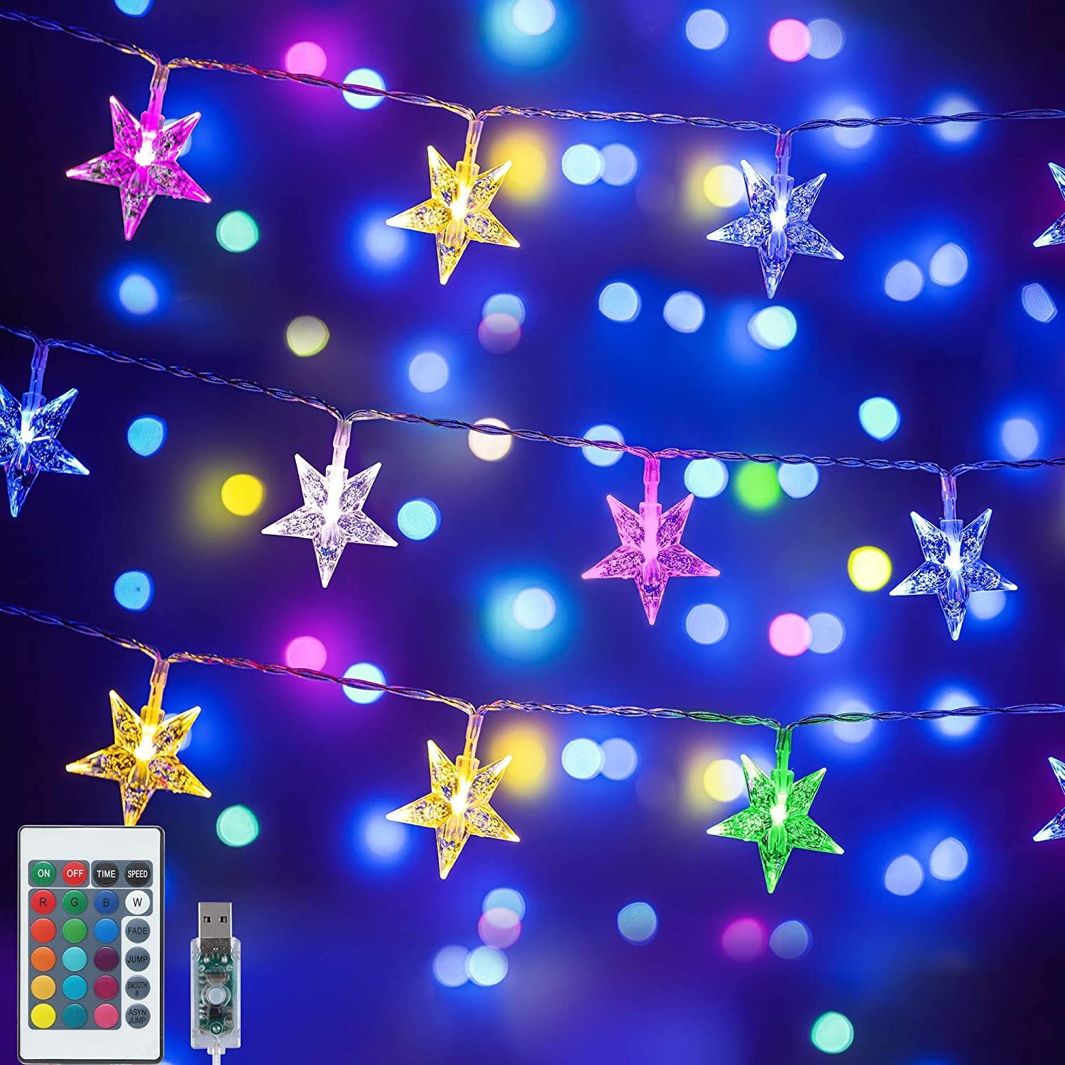 The new listing curtain lights waterproof led outdoor solar powered remote control decorative hanging string light