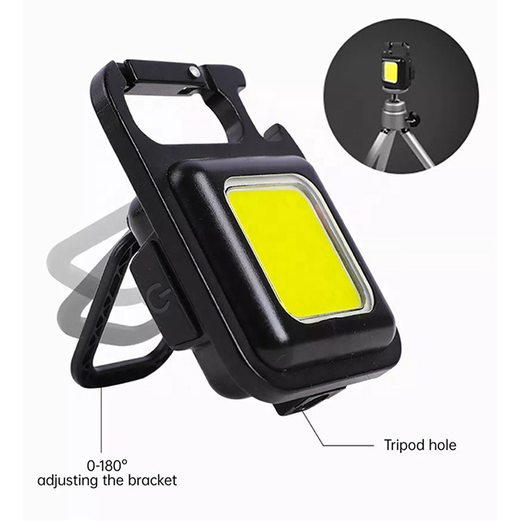 Rechargeable 4 Light Modes portable Pocket flood light Keychain Floodl With Bottle Opener Magnet Base mini linterna Flashlight