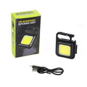 Rechargeable 4 Light Modes portable Pocket flood light Keychain Floodl With Bottle Opener Magnet Base mini linterna Flashlight