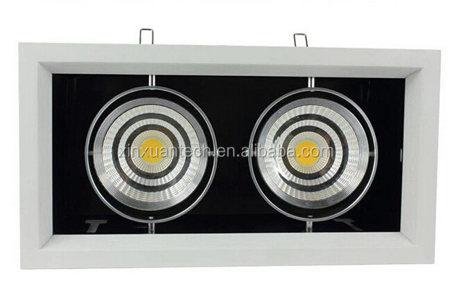 Double head Gimbal 20W Recessed COB high quality led grill light