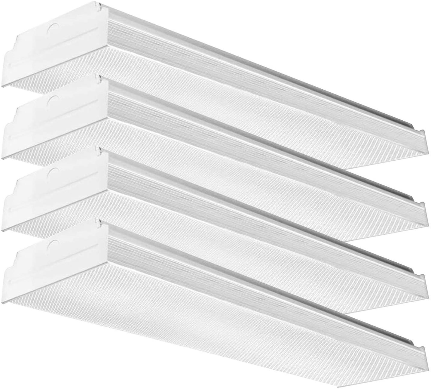 4FT 40W 4Foot Flush mount Office LED Wrap Light Ceiling Linear Light for Garage ETL DLC Listed LED Wraparound Shop light