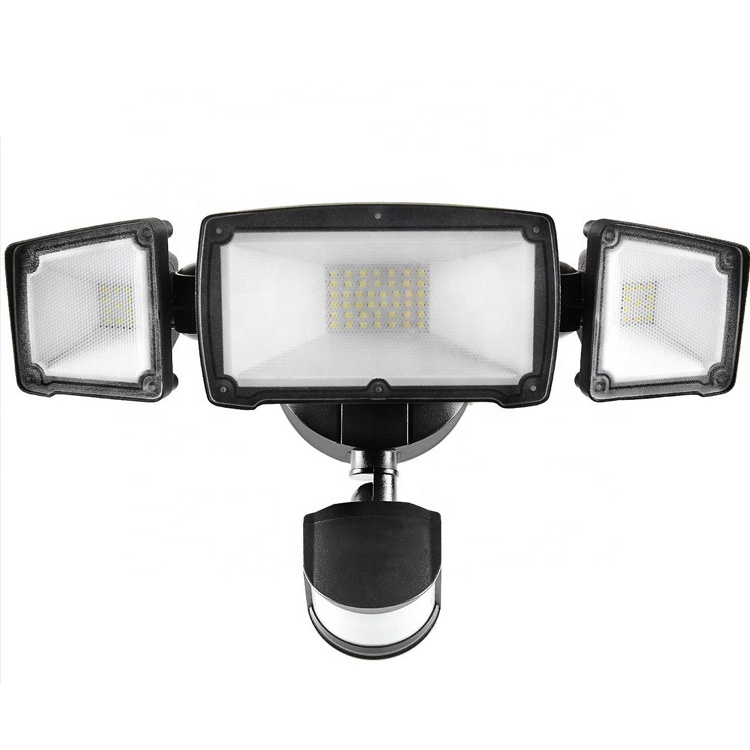 Motion Sensor Adjustable 3 Heads Ceiling Mount LED Outdoor Security Flood Light