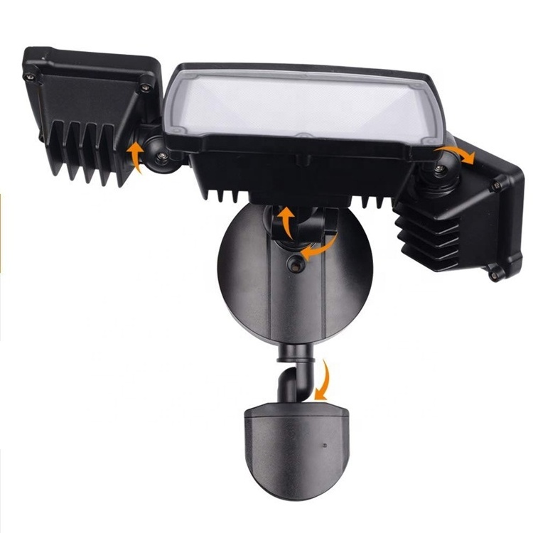 Motion Sensor Adjustable 3 Heads Ceiling Mount LED Outdoor Security Flood Light