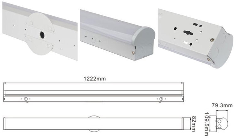 ETL DLC 5 Years Warranty High Lumen 4ft 40W Linkable led shop light led linear strip light