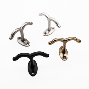 Wholesale Special Shape Zinc Alloy Coat Hook Vintage Black Rack Brass Wall Hanger Wardrobe Hooks//