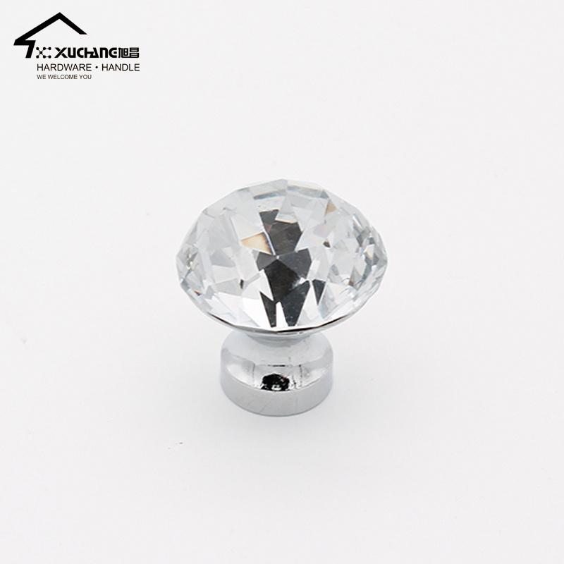 Morden Popular Shining Crystal Handles Ring Cabinet Drawer Crystal Knob Ball Single Hole Dressers Pull Knob