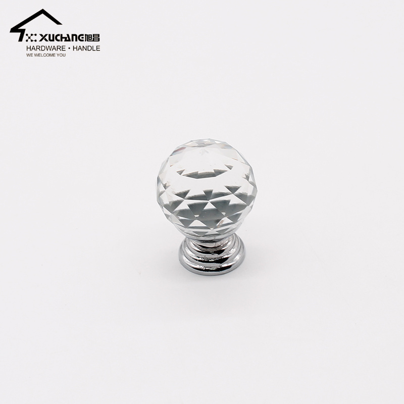 Morden Popular Shining Crystal Handles Ring Cabinet Drawer Crystal Knob Ball Single Hole Dressers Pull Knob