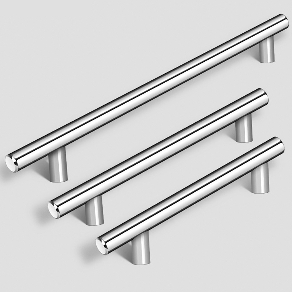 Modern Stainless Steel Cabinet Length Pull Handles T Bar Drawer Kitchen Handle