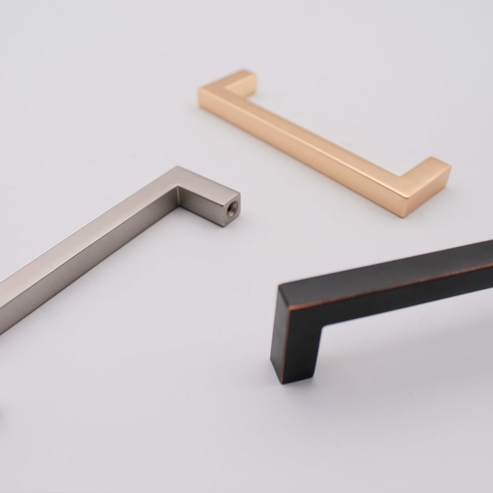 Simple design Black Furniture Metal Handle Square oil rubbed bronze cabinet Pull Handles